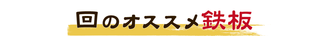 回のオススメ鉄板